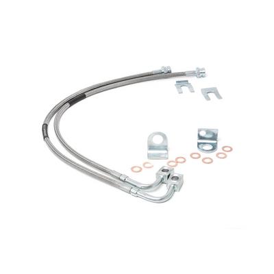 Rough Country Jeep Front Stainless Steel Brake Lines (4" - 6" Lift) - 89707